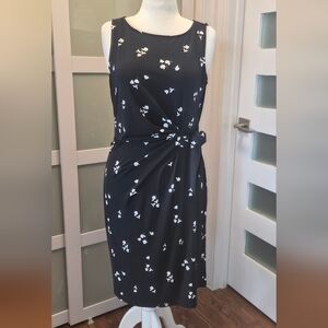 Ann Taylor Factory Black Dress with White Floral Pattern